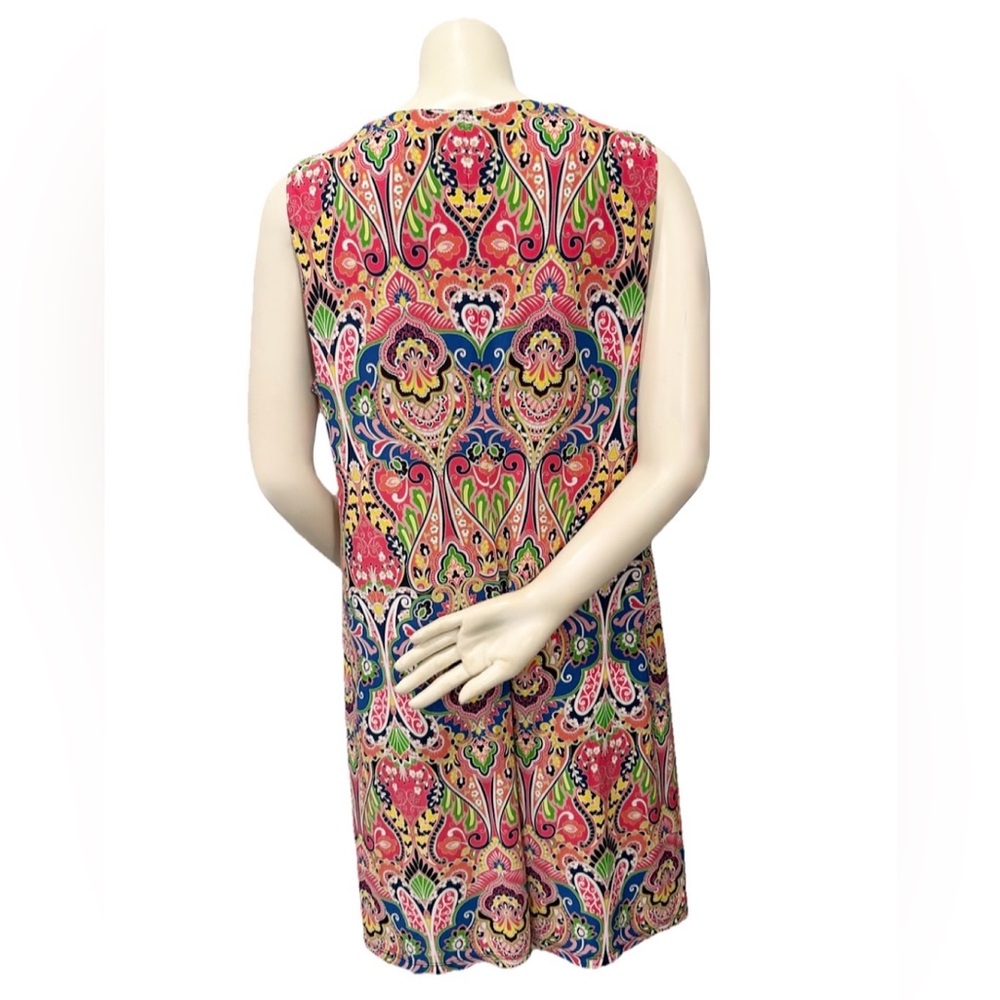 Tommy Hilfiger Multicolor Paisley Sleeveless Shift Dress Size 16 - Picture 3 of 9
